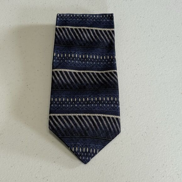 Men's All Silk 3-3/4" x 58" Neck Tie Blue & White by Croft & Barrow - Picture 1 of 4